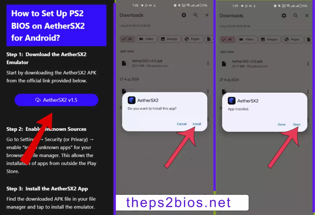 PS2 Bios Download for PCSX2 & AetherSX2 Emulator 14 Enable Unknown Sources 1